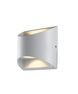 APPLIQUE A LED "VEYRON" IN ALLUMINIO GOFFRATO BIANCO, 12,3X13X6,9 CM